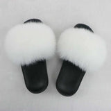 Fluffy Fur Slippers Shoes Women Real Flip Flop Flat Slides Outdoor Sandals Ladies Amazing Shoes