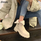 Women's Flat Bottom Plush Ankle Boots 2022 Winter New Versatile Women's Boots Thick Snow Velvet Warm Boots Casual Zipper
