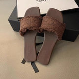 Breakj Summer Retro Temperament Cross With Roman Shoes Beach Shoes Soft Bottom Dew One-Word Buckle With Sandals
