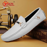 Loafers Men Luxury Fashion Driving Flats Black White Slip-on Shoes Minimalist Style Casual Leather Shoes Men Shoes Size