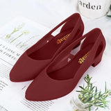 Sandals Summer Shoes 2021 Pointed Toe Ladies Shallow Female Mid Heels Summer Hollow Out Breathable Comfort Woman