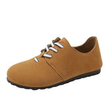 Breakj Retro Birken Shoe Women 2025 Autumn New Flat-Bottomed Round Head Casual Lace Not Tired Singles