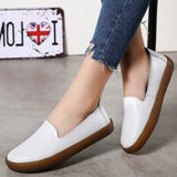Women Shoes White Genuine Leather Shoes for Women Loafers Soft Mocassin Femme Oxford Shoes Slip on Casual Leather Flat