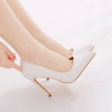 Breakj Cm Sexy Pointed High Heel Single Shoes Women Fine Heel Shoes Pointed Shoes Fashion Commute White Large Size