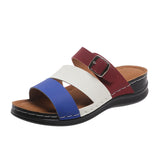 Breakj Slope And Thick Bottom Cool Slippers Female 2025 Summer New Open Toe Large Size One-Word Beach