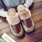 Slippers Winter Home Soft Floor Slippers For Men Female Indoor Plush Sewing Women Flat Shoes 2020 Couple Footwear