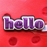 imitation PVC English Vocabulary Greetings Shoe Accessories Decorations Jibz for Croc Shoes Charms Fit Bracelet Kids