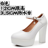Breakj 6Cm Silver Heeled Show Shoes Thick-Singing Leather Shoes Thick-Soled Model Single-Shoe Large-Size Working