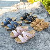 Breakj Thick Bottom Hollow Slippers Female Large Size Round Head Light Casual Foot Pedal Suture