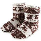 Socks Shoes Woman Home Slippers Christmas Elk Indoor Shoes Warm Contton Slipper Plush Insole Anti-Skid Sole Botas