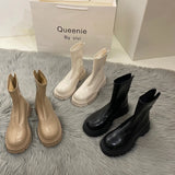 White Thin Martin Boots Children's Shoes 2024 New Summer Brown Korean Ankle Boots Black