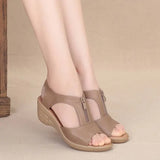 2022 Summer Women Sandals Zipper Wedge Sandals Plus Size Sandals Flat Women Shoes Sandals Ladies Roman Sandals zapatos de