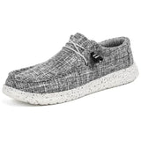 Summer New Men's Canvas Boat Shoes Outdoor Convertible Slip On Loafer Fashion Casual Flat Non-Slip Deck Shoes Big Size
