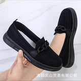 Women's Chain Loafer Flats For Women Round Toe Slip On Casual Shoes Fabric Flats Breathable Comfy Walking Shoes