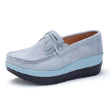 Autumn Shoes Woman Platform Women Shoes Cow Suede Leather Flats Thick Sole Women's Loafers