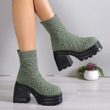 Breakj New Fashion Flying Short Boots High Help Elastic Socks Boots Thick And Thick Soles Of The Feet Martin