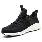 Lightweight Safety Shoes Steel Toe Work Breathable Ankle Boots Work Sneakers Men Shoes Anti-smash Work Boots Plus Size