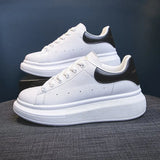 Sneakers Leather Shoes Spring Trend Casual Flats Sneakers Female New Fashion Comfort White Vulcanized Platform