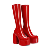 Luxury Brand New Ladies Platform Boots Thick High Heels Women's Boots Party Sexy Block Heel Shoes Woman Platform