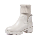 Martin Boots Women's English Style Velvet Rice White Wool Mouth Flat-Soled Short Boots Women's Anti-Skid Thick-Soled Warm Cotton