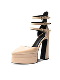 Spring and Summer New Luxury Women's Shoes Fashion Sexy High Heels Party Shoes Wedding Shoes Patent Leather Platform