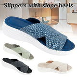 Women's Slippers Stretch Cross Orthotic Slide Sandals Women Open Toe Beach Slip on Comfort and Support Summer