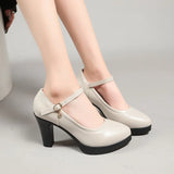 Breakj Table High Heel Mary Jane Fashion Women's Shoes 2025 New Design Feels Comfortable One-Word Sexy Women's Shoes Large