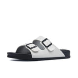 Summer Men Cork Slippers PU Leather Men's Sandals Fashion Flip Flops For Men Black Mule Clogs Slippers Footwear