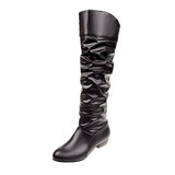 Breakj New Korean Version Of 2023 Over-Knee Boots Pointed Thick Heel Warm Snow Boots Women's Boots Thin Leg Elastic Boots