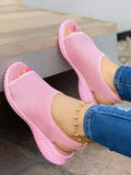 Women Shoes 2021 Mesh Fish Platform Shoes Women Closed Toe Wedge Sandals Ladies Light Casual Sandals Zapatillas