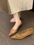 Breakj Summer New French Small Fragrant Low-Heeled High-Heeled High-Heeled Shoes Head Shallow One-Foot Single-Shoe