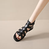 Women's Sandals Summer Elegant Woman Shoes with Low Heels Flats Casual Gladiator White Fish Toe with Free Shipping Best