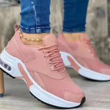 Breakj Sneakers Women 2025 Spring And Autumn New Thick-Sed Grid Color Tie Sports Casual Shoes
