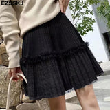 winter short pleated skirt for women mini sweater skirt short skirt a-line sun skirt new