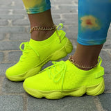 for Women Chunky Sneakers Breathable Comfortable Fashion Sports Shoes Mesh Green Black Woman Casual Shoes Flat Size