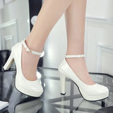 Work Shoes Women Black Pumps 2020 Spring Casual Shoes Female High Heels White/red Weding Shoes 34 40 Plus Size