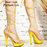 New Lace-up Sandals Women Platform Summer Ladies Shoes Fashion Thin Band High Heels Pumps Plus Size Nightclub Stripper