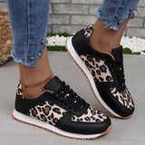 Breakj Large Code New Splicing Tie Sneakers 2025 Low-Top Leopard-Print Sports Casual Shoes
