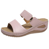 Plus Size Wedge Heel Slippers Women 2023 Summer Soft Platform Sandals Woman Vinatge Non Slip Beach Flip Flops