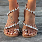 Women Sandals Bling Crystal Summer Shoes Woman Beach Flat Sandals Plus Size Flip Flop Ladies Soft Bottom Slippers