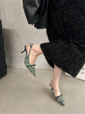 Women High Heels Bow Pointed Toe Knitting Sandals Shoes Summer Stilettos New Sexy Dress Party Slingback Zapatos Mujer