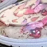 New Fashionable Canvas Shoes Tie Colors In Front Of The Printed Round Head, And The Lady Pedals Lazy