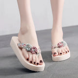 High Heel Women's Summer Fashion Summer New Non-slip Ladies Flip Flops Korean Beach Shoes Sandals and Slippers flat sandals