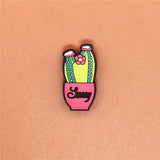 lovely Cactus PVC Shoe Charms Vegetation Shoes accessories Shoe decoration Buckles Fit Bands Bracelets Croc JIBZ Kids