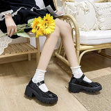 Breakj Small Thin Loose Pastry Shoes New Four Seasons Of Women 2025 Leather Shoes Treasure Mary Sole Retro Fashion