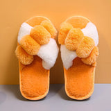 Women Slippers Faux Fur Warm Shoes Women Slip on Flats Female Floor Slides home furry slippers Indoor House Flip