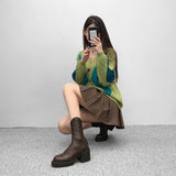 Show Thin Tall Heel Chelsea Short Boots Children Spring And Autumn Single Boots Thick Heel Martin Boots Short Leg Thick Bottom Thin