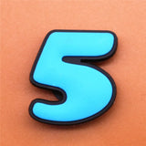 PVC Two Digital Fonts Shoe Charms Shoes Accessories Croc Shoe Buckle Decorations Shoe Ormaments fit JIBZ Party Kid's