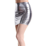 Dance Party Sexy Skirts High Waist Bodycon Women Short Slim Summer Thin Pencil Silver Black