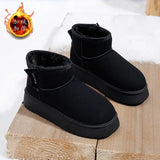 Breakj Bottom Snow Boots Women 2024 New Winter Add Velvet Versatile Warm Short Tube Casual Cotton Shoes Ankle Boots